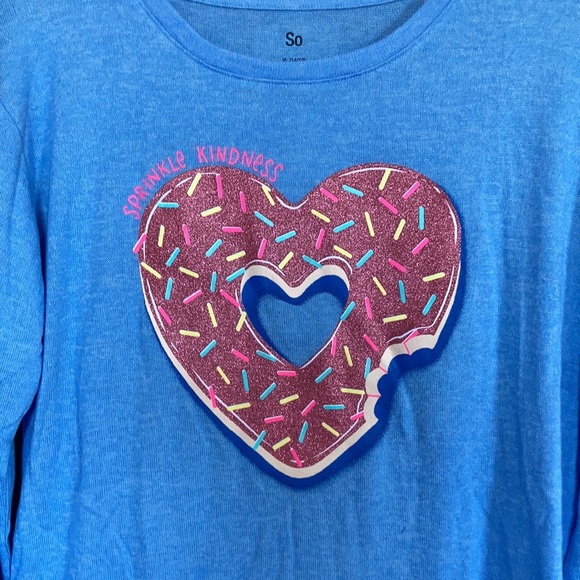 Relisted SO Sprinkle Kindness cozy glitter graphic top girls XL 14 / 16 - Picture 14 of 17